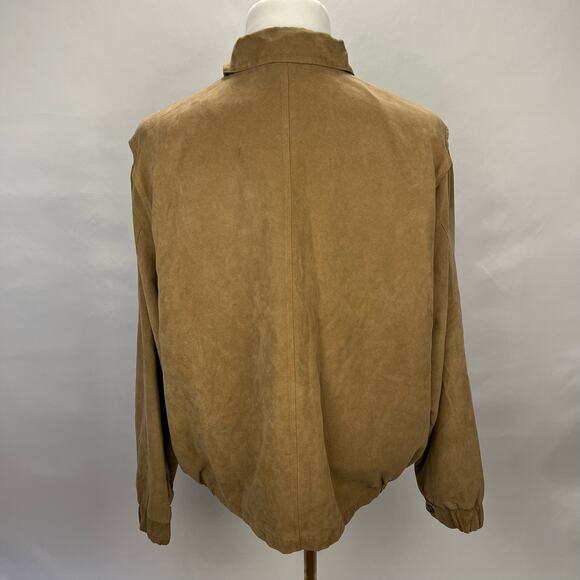VTG WEATHERPROOF | Tan 90s Faux Suede Collard Bomber Jacket | Men's - Picture 5 of 14